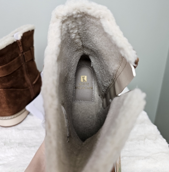 White Mountain Womens Taite Fabric Sherpa-Lined Cold Weather Boots 7.5 Tobacco - Picture 9 of 10